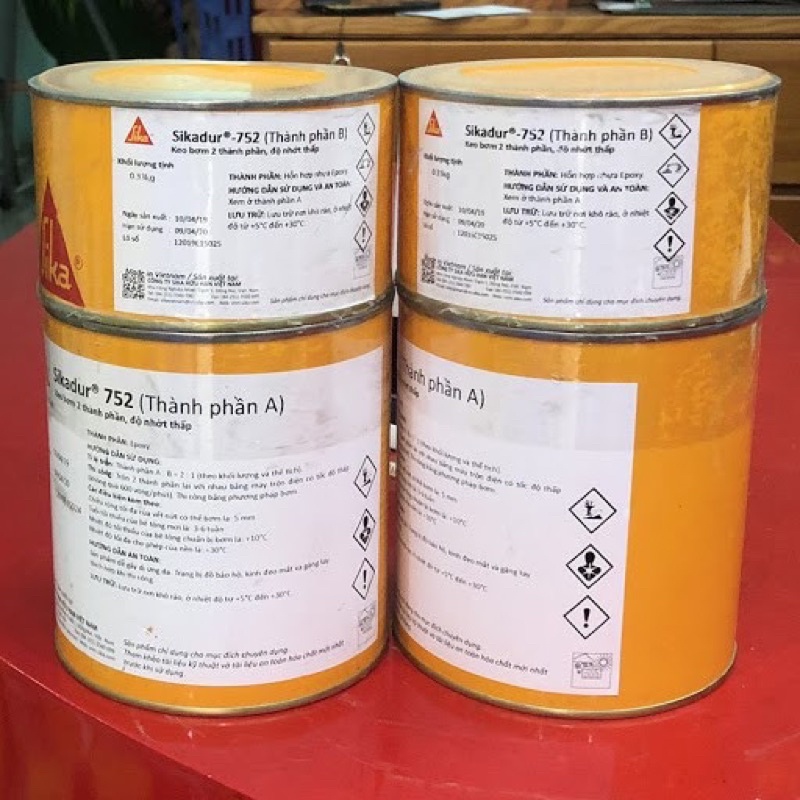 Sikadur 732 loại 1kg - Keo epoxy gắn kết 2 thành phần kết nối bê tông cũ và mới