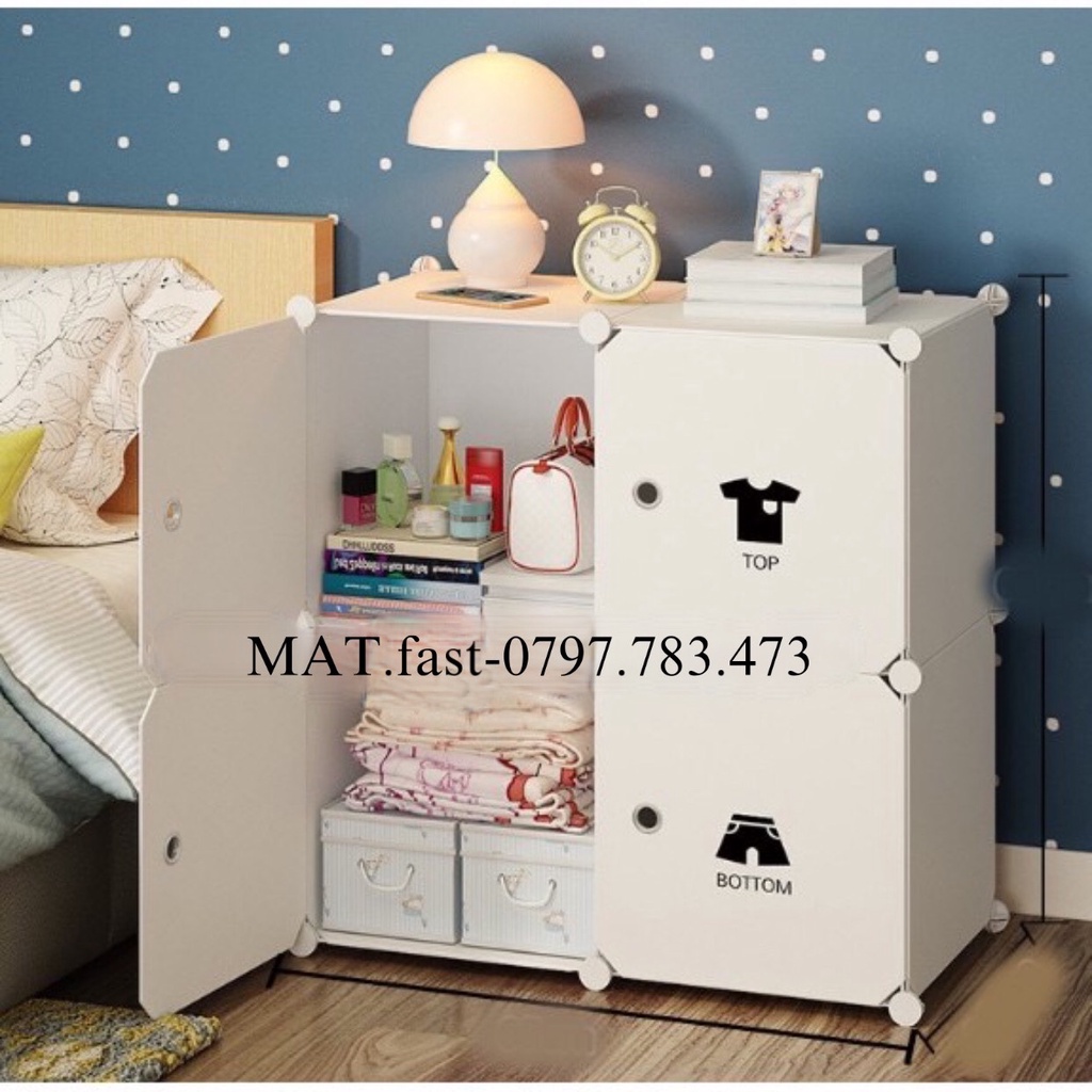 TỦ NHỰA LẮP GHÉP ĐA NĂNG LẮP GHÉP THÔNG MINH 4 Ô NHIỀU MẪU GIÁ RẺ sâu 47cm