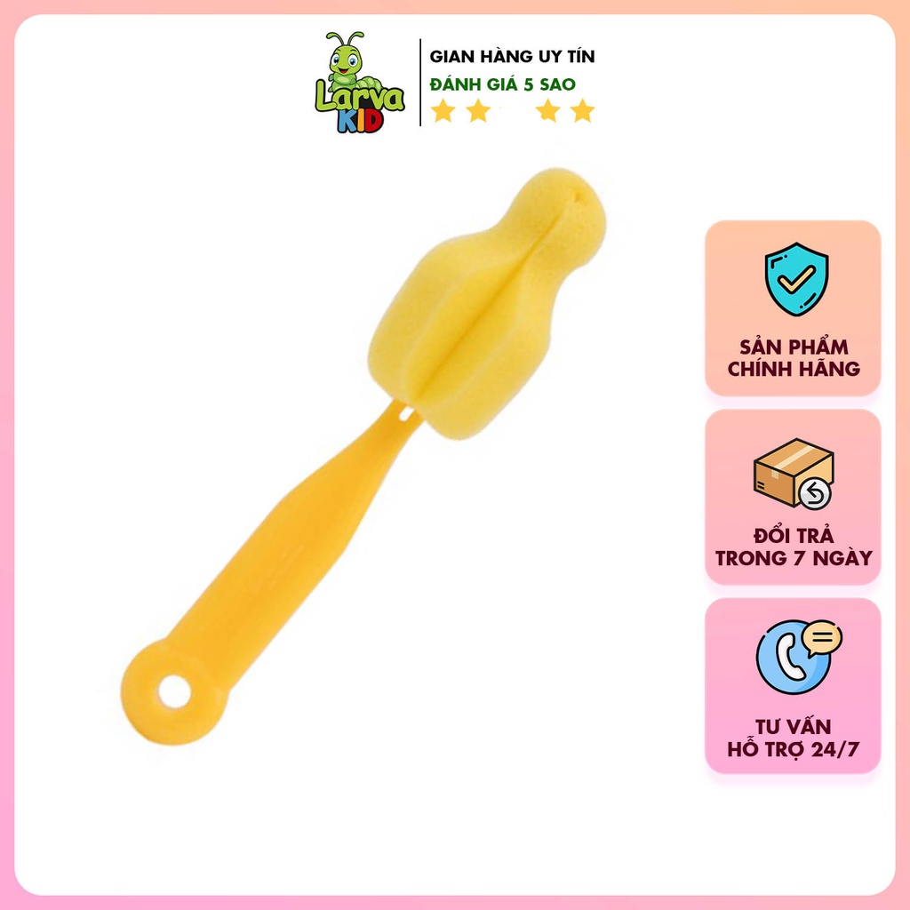 Chổi mút cọ vệ sinh bình sữa núm ti đa năng tiện lợi thấm hút tốt - LARVA KID