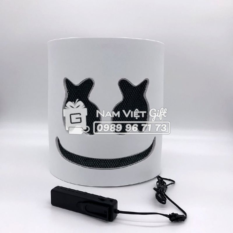 Mặt Nạ Hóa Trang DJ Marshmellow Có Đèn LED Cosplay Halloween
