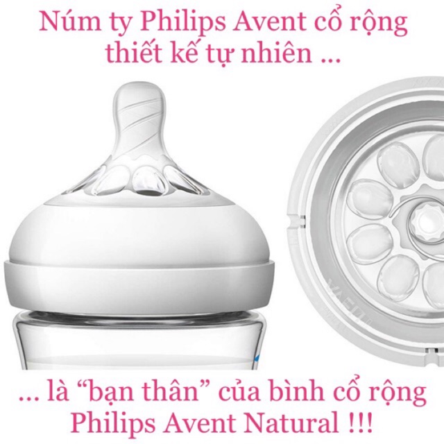 NÚM TY PHILIPS AVENT NATURAL CỔ RỘNG (CHÍNH HÃNG)