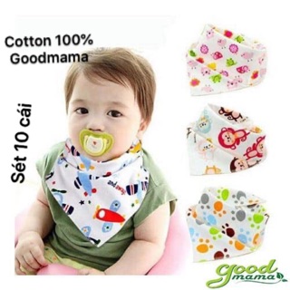 Yếm tam giác Goodmama sét 10 cái 100% cotton