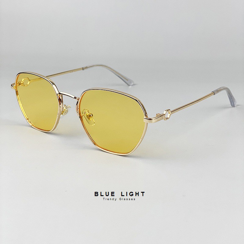 Kính Râm Kính Mát Nam Nữ Mắt Màu Đen, Vàng, Xanh Dương, Tráng Gương Bạc Gọng Kim Loại VIền Dày - BLUE LIGHT SHOP | BigBuy360 - bigbuy360.vn