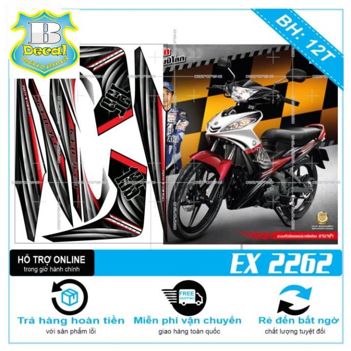 ( Quí khách vui lòng mang ra tiệm cho thợ dán ) Tem EX 2010 THÁI ĐỎ ĐEN 2262 [Bi Decal]