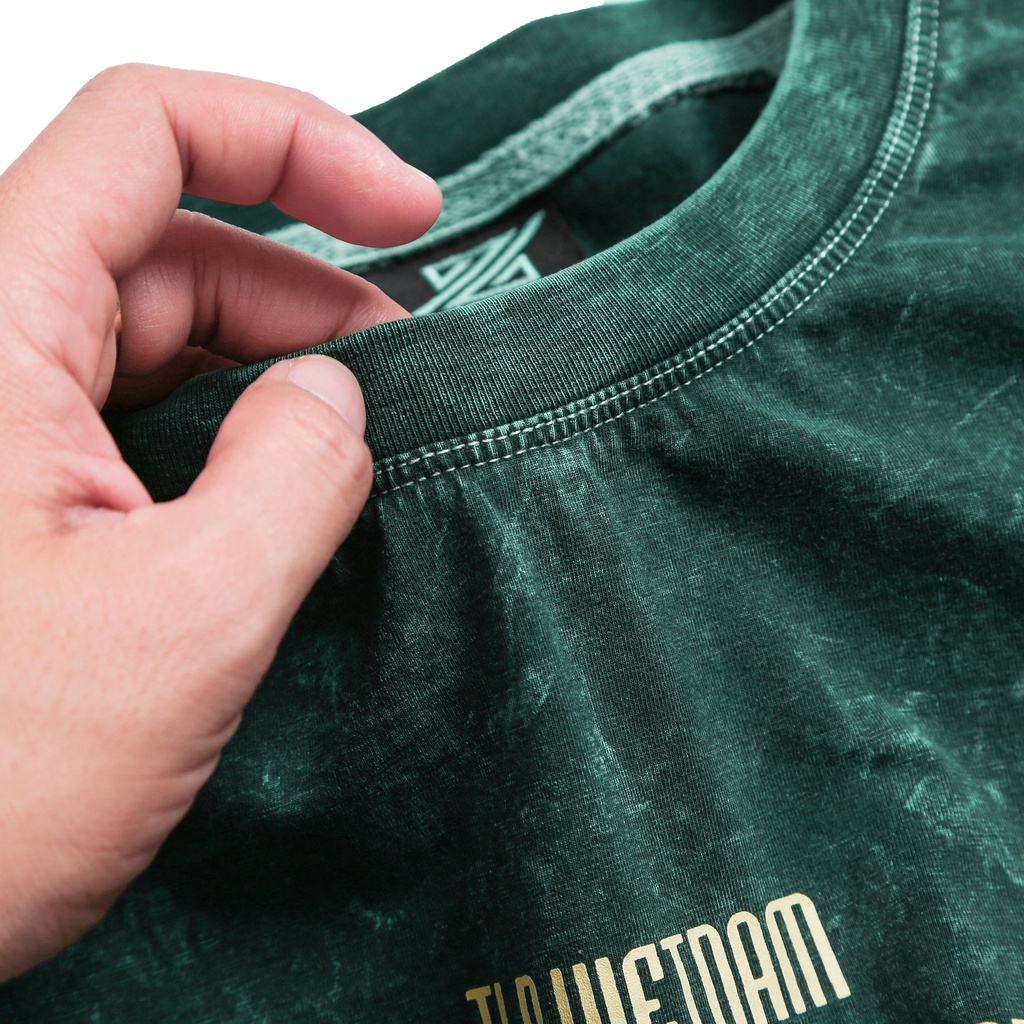 Áo thun tay lỡ ACID WASH, phông Unisex nam nữ, Cotton oversize form vừa, Màu xanh wash, TLB VIETNAM
