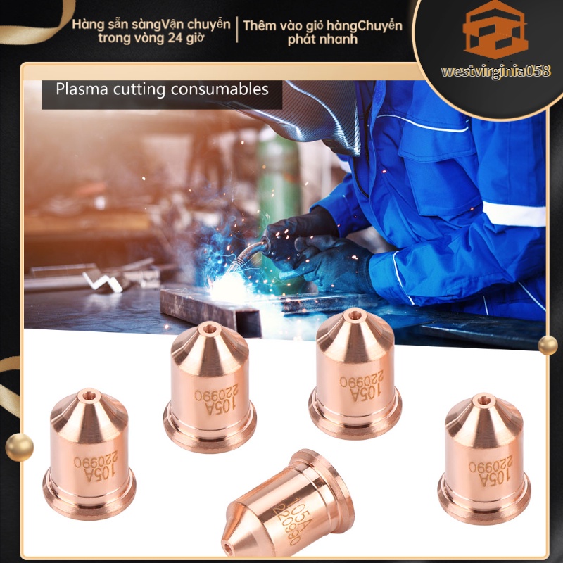 Hàng Hot 5 cái Máy cắt Plasma Đầu phun Ngọn đuốc Mẹo tiêu hao 220990 cho Máy cắt MAX65 Westvirginia058 Hàng giao ngay