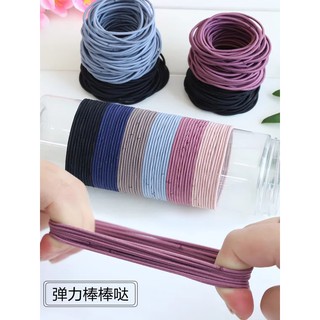 Set 100 Dây Buộc Tóc Nữ Thun Buộc Tóc Nhiều Màu