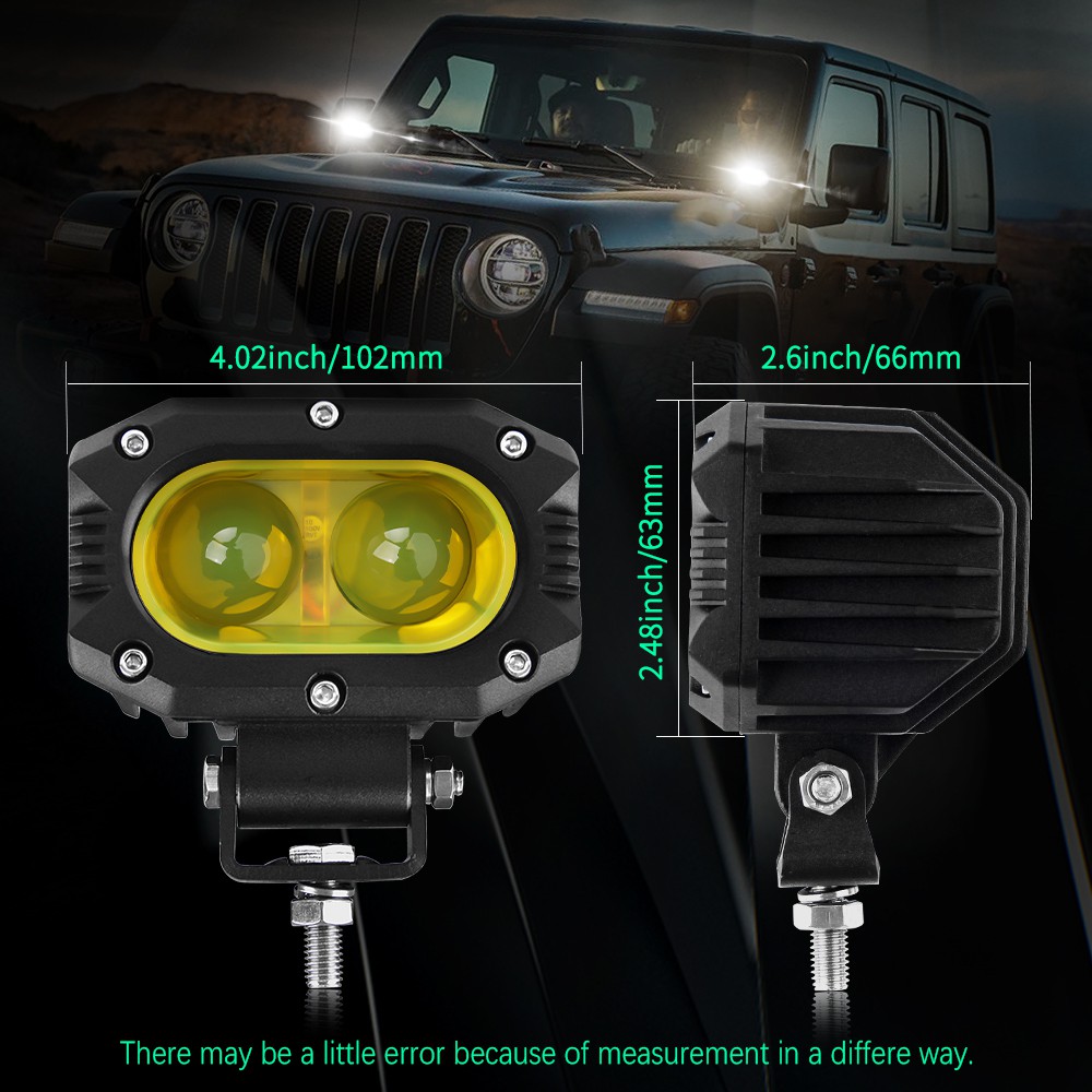 Đèn CO 2 Đèn Sương Mù, Thanh Đèn LED Làm Việc Cho Địa Hình Đèn Chạy Ban Ngày Xe Đèn Pha Thanh LED ATV Màu Vàng 4X4 Cho Lada Xe Tải