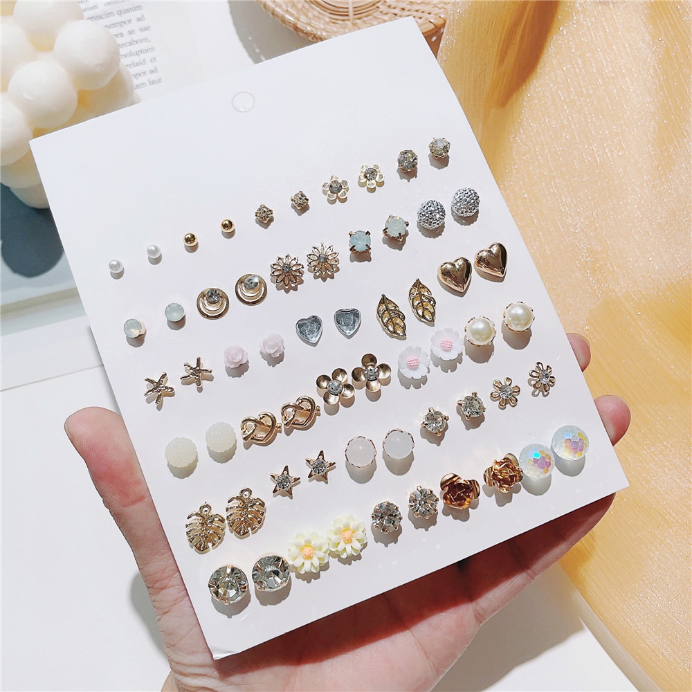 Set 30 Đôi Khuyên Tai Nhiều Kiểu Dáng Thời Trang Cho Nữ