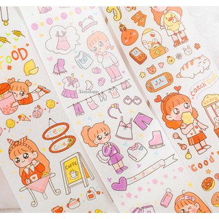 Sticker 39x6cm Cô Gái Nhỏ (Còn xanh lá + xanh dương)