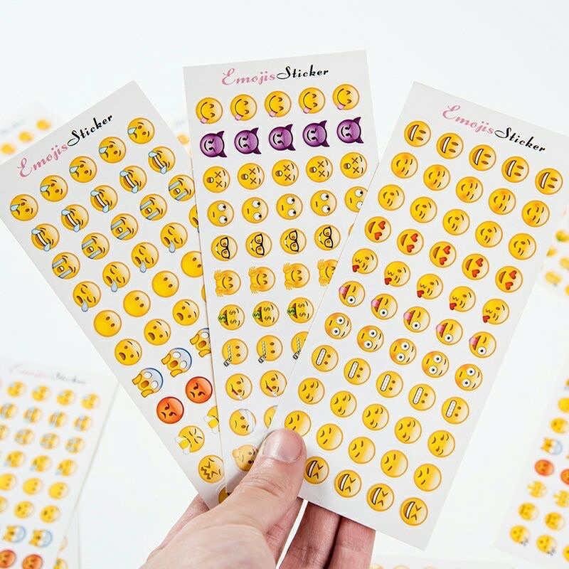 Combo 55 icon Sticker Dán Hình Emoji Ngộ Nghĩnh Bằng Giấy Trang Trí Dán Mọi Nơi