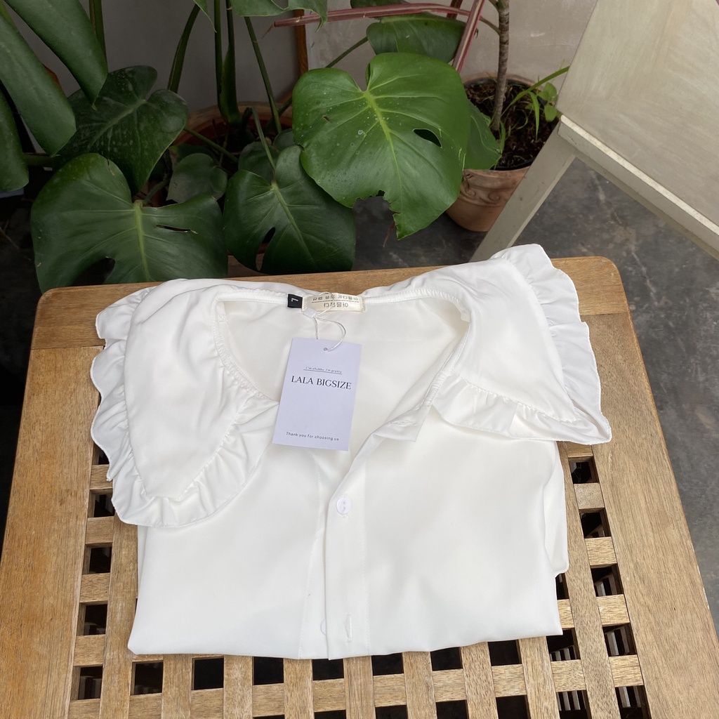Áo sơ mi nữ BIGSIZE (55-85kg) cổ bèo tay bồng SMA02 - [LALA Bigsize] | BigBuy360 - bigbuy360.vn