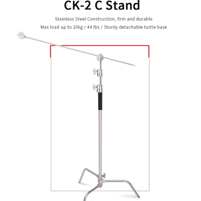 Chân đèn Light Stand C inox cao cấp 338 cm chịu tải 20kg