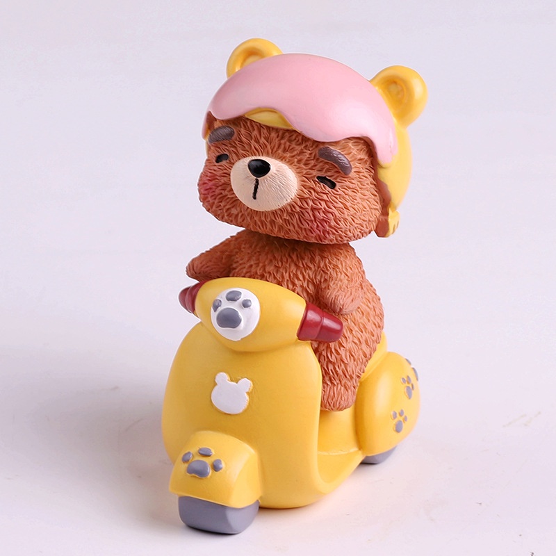 Mô hình lắc đầu chó mèo heo gấu đua xe biểu cảm dễ thương để bàn học bàn làm việc trang trí nhà cửa quà tặng - Ráp