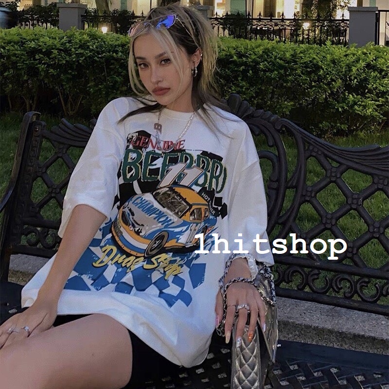 Áo phông in hình Xe hơi hopeshopz, áo phông nam nữ form rộng dáng Sweater Oversize