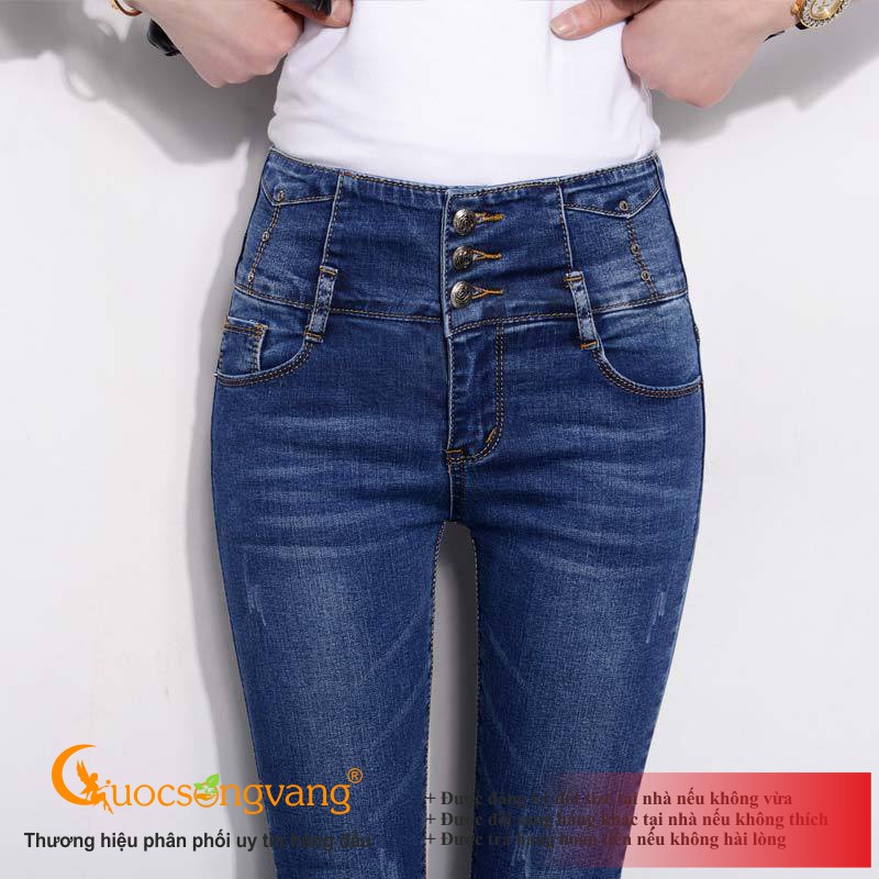 Quần jean nữ lưng cao quần nữ skinny 3 nút GLQ103 Cuocsongvang