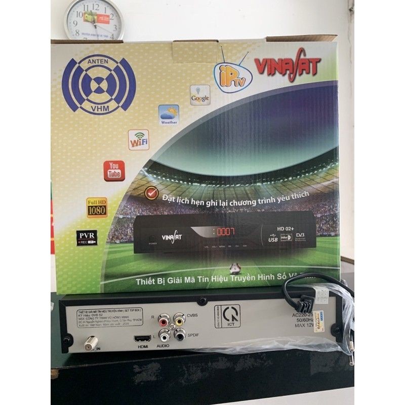 Bộ Truyền Hình Vệ Tinh Vinasat HD-02+ (THVL1,2, ANTV,HTV7, HTV9..HD Miễn Phí)