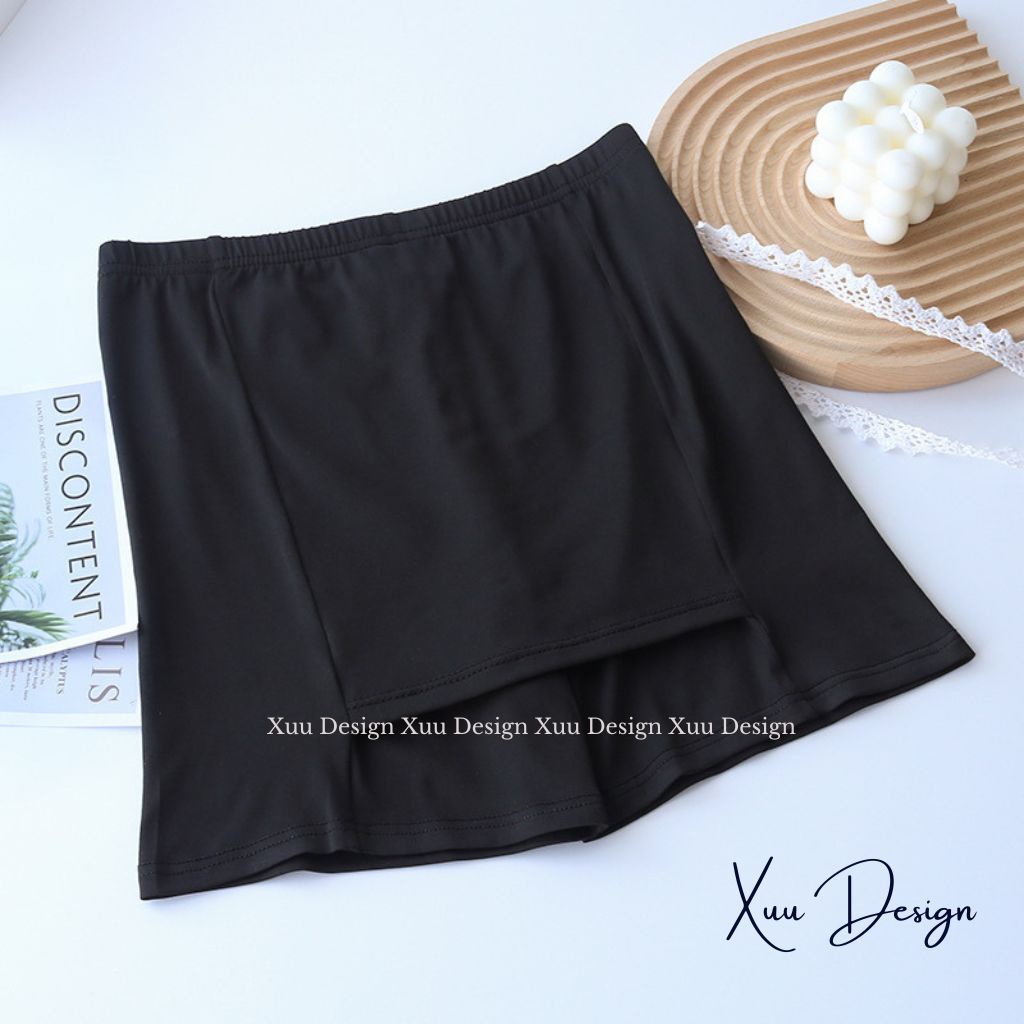 Quần mặc váy cạp cao Wexuu Design vải cotton thoáng mát thiết kế 2 lớp chống hằn, chống lộ - QV04
