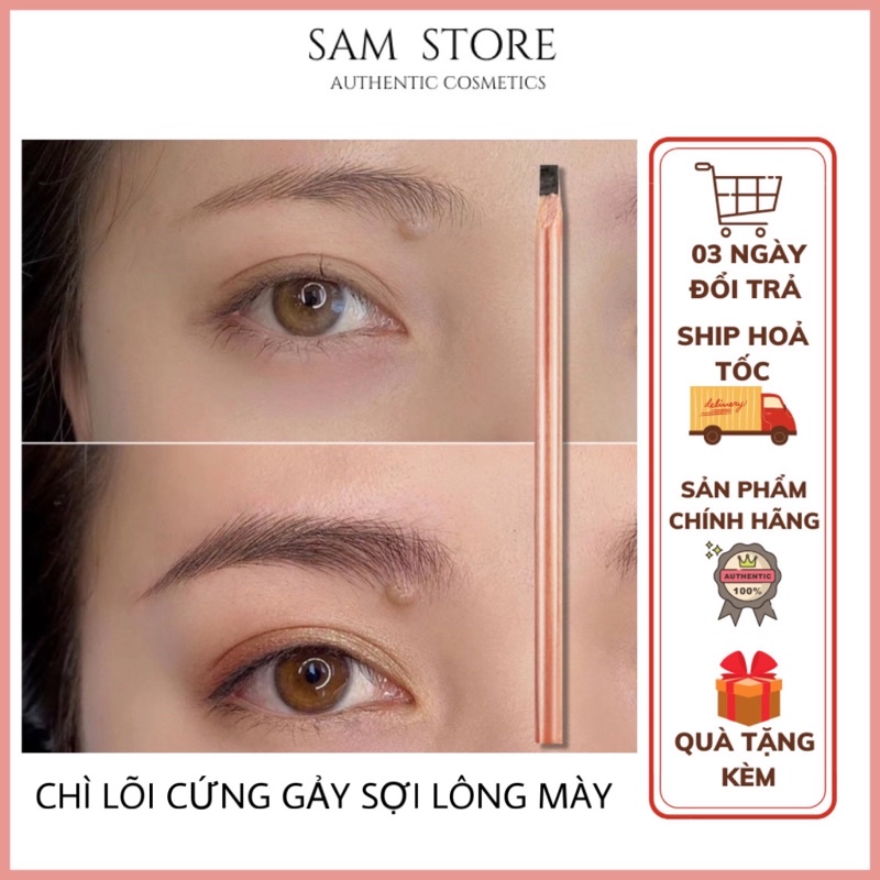 Chì kẻ mày lõi cứng gảy sợi lông mày chống thấm nước dùng trong phun xăm, make up chuyên nghiệp