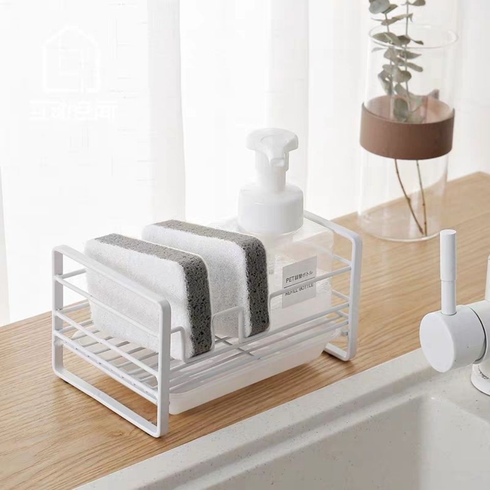 Gía để rẻ rửa bát Gu Decor Wooden, Kệ để đồ rửa chén màu trắng sơn tĩnh điện