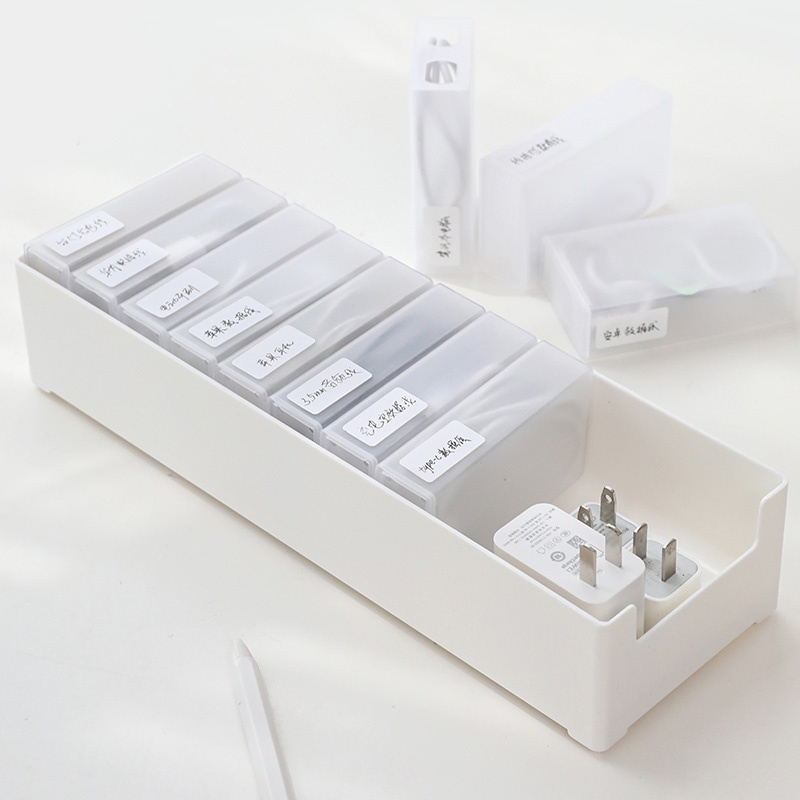 Set 5 hộp đựng tai nghe dây cáp trong suốt chống nước