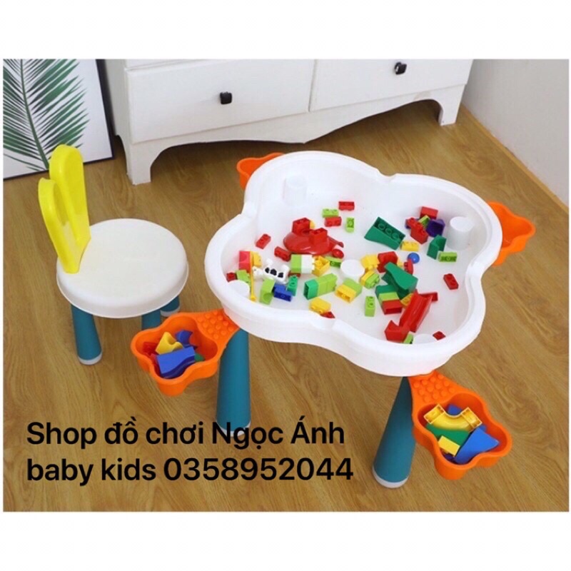 Bộ đồ chơi bàn ghế ghép lego hoa anh đào cho bé thỏa sức sáng tạo