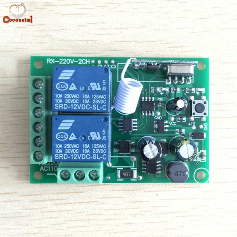 C Universal 433 Mhz Wireless Remote Control Switch Relay 220V 2CH Receiver Module +RF 433Mhz Remote Controls