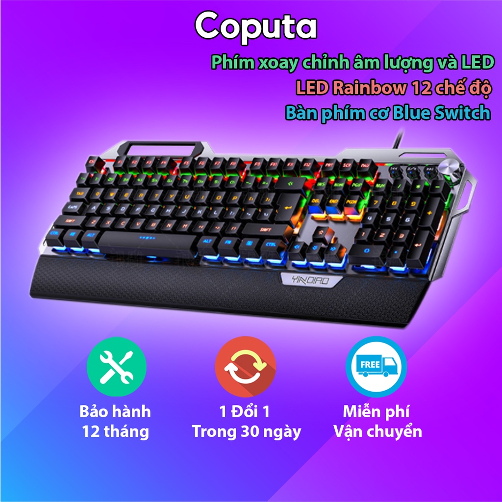 Bàn phím cơ Gaming Coputa Bàn phím máy tính chơi game có dây LED RGB K100 | BigBuy360 - bigbuy360.vn