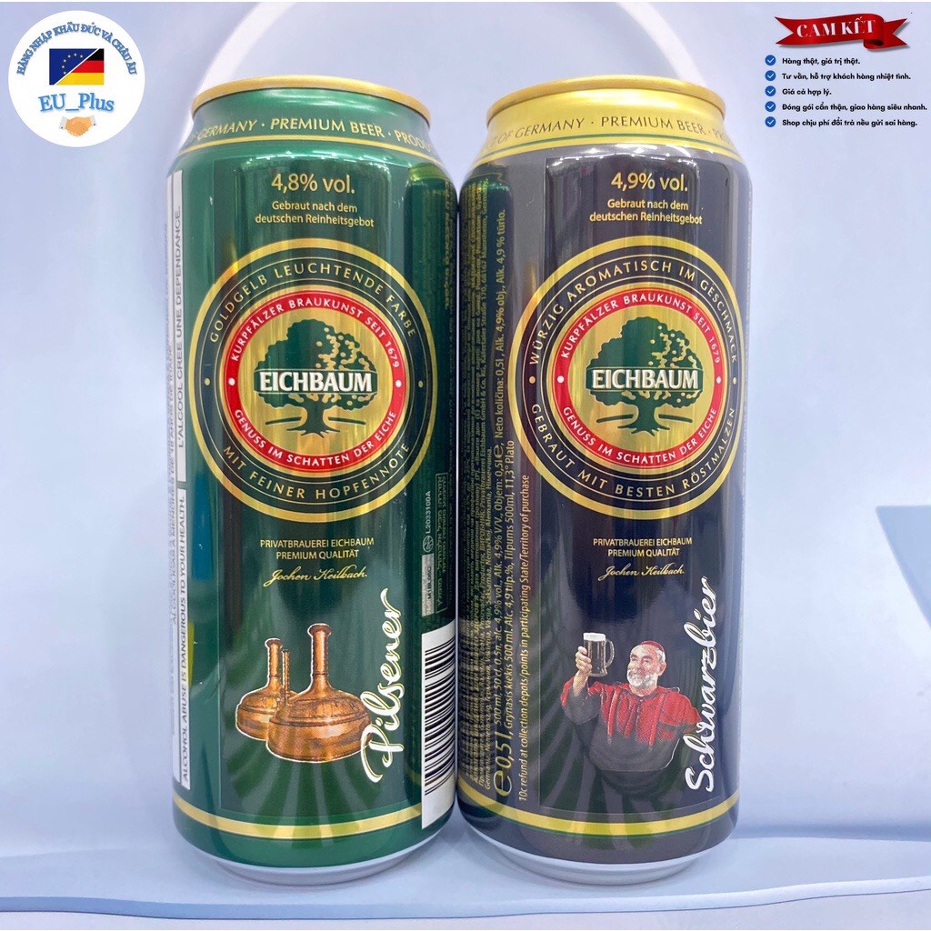 Bia Eichbaum Schwarzbier có hương vị đặc trưng, êm dịu 4.8%-4.9%-5.5%