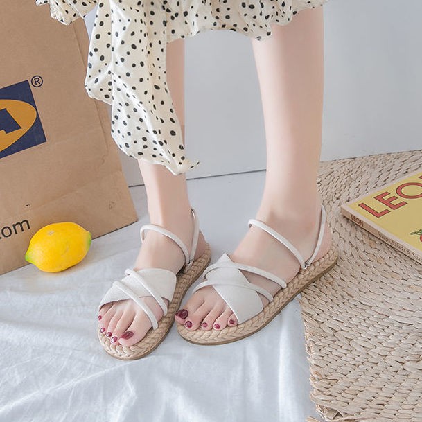 Giày Sandal Hở Ngón Đế Bằng Phong Cách La Mã Thời Trang Mùa Hè 2021 Cho Nữ