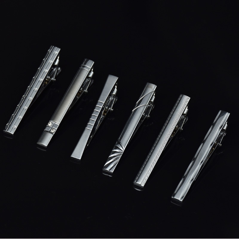 [NF] Kẹp Cà Vạt Màu Bạc Đơn Giản Chất Lượng Cao Cho Nam