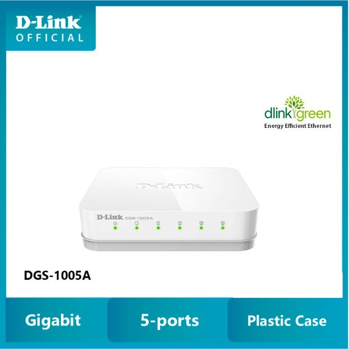 D-Link Bộ chi tín hiệu mạng 5 cổng gigabit - Thiết bị chuyển mạch D-LINK DGS-1005A - Hàng Chính Hãng