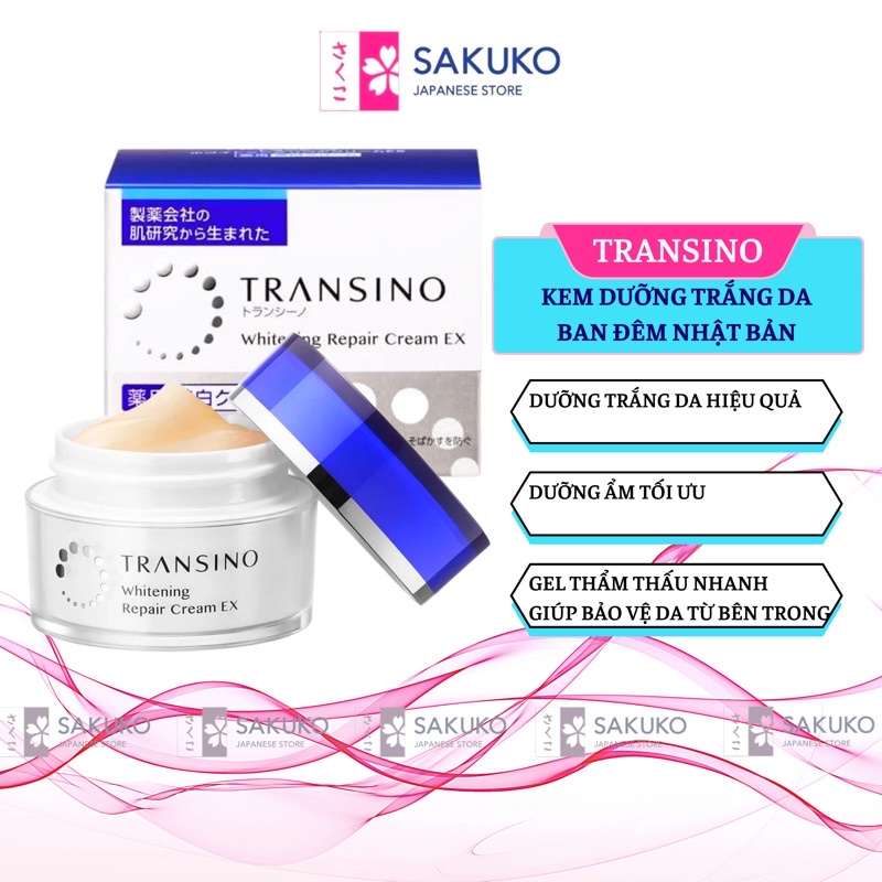 Kem Dưỡng Trắng Da Ban Đêm TRANSINO Whitening EX 35g Nội Địa Nhật Bản - SAKUKO