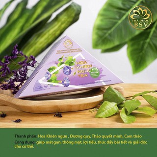 Trà hoa khiên ngưu giúp mát gan, thông mật, lợi tiểu, giải độc, nhãn hiệu Trà dược Bông Sen Vàng