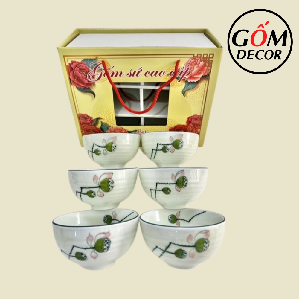 Bát ăn cơm men kem Bát Tràng sang trọng nhiều mẫu đẹp