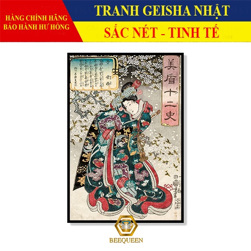 20 Mẫu Tranh Geisha Trang Trí Nhà Hàng, Tiệm Xăm Tattoo Phong Cách Nhật Bản Xưa