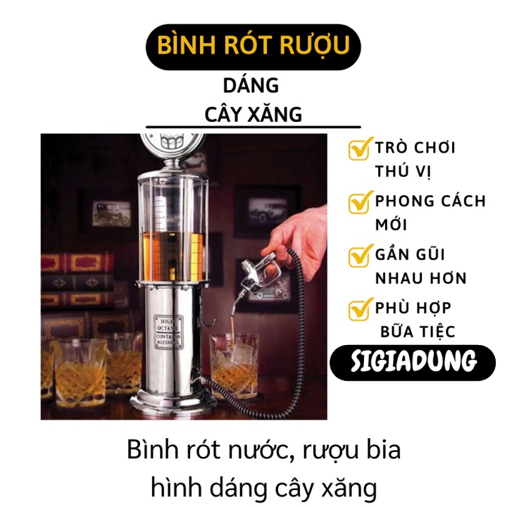 [SGD] Tháp Rót Bia - Bình Rót Rượu, Đồ Uống Cao Cấp Hình Cây Xăng Có Vòi Dung Tích 1L 9186