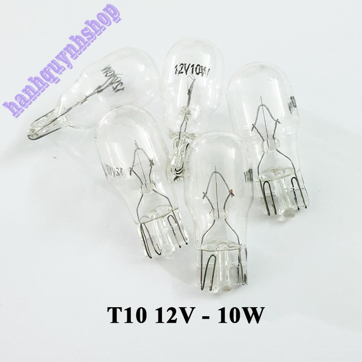 5 Bóng Đèn Demi T10 12V 10W 1 Tóc Chân Cắm