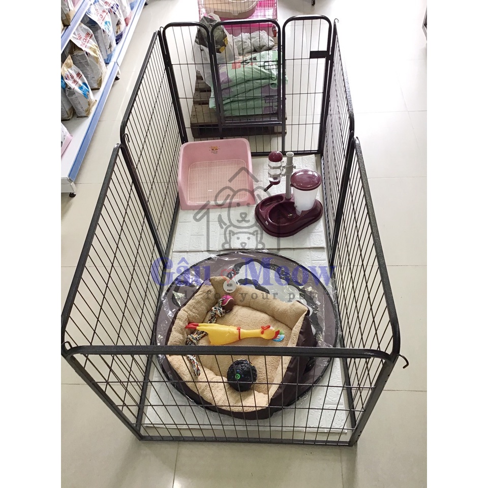 Chuồng lồng vây quây rào 4 và 6 miếng ghép khung ống rào chó mèo - các khung gắn bằng thanh sắt gỡ ra được