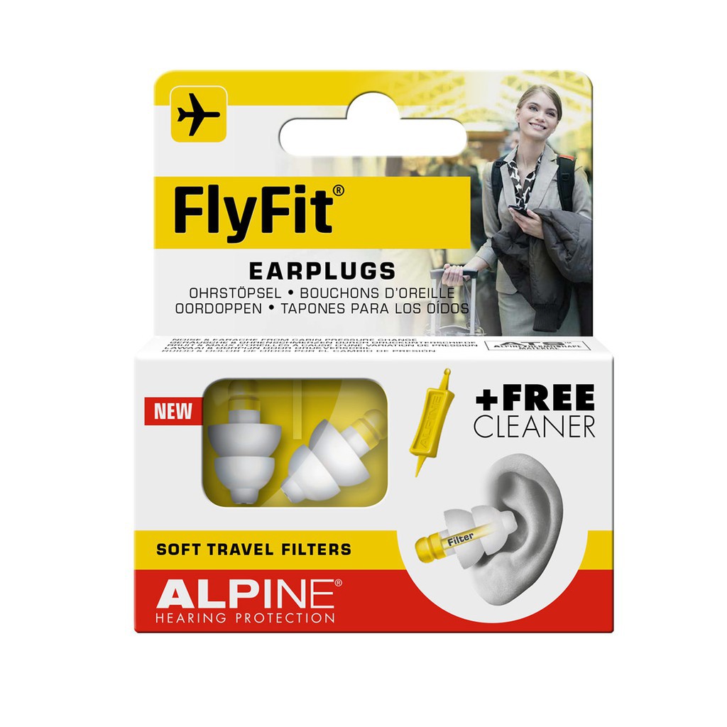 Hộp 1 đôi nút bịt tai AlpineFlyFit chống ồn, ngăn chặn mất cân bằng áp suất không khí khi đi máy bay Nhập Khẩu Hà