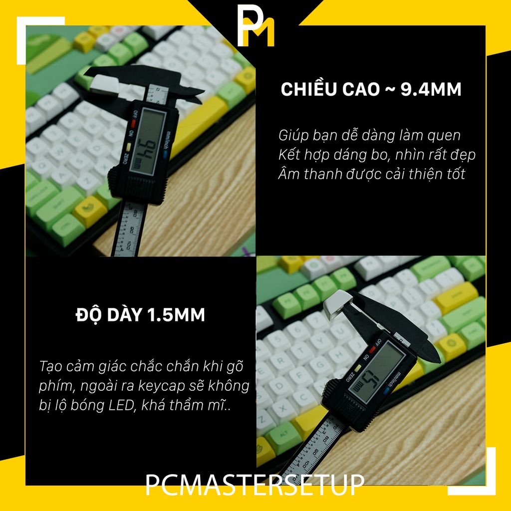 Nút Keycap pbt Banana chuối xanh chiều cao xda 9.5mm dày 1.5mm cho bàn phím cơ của pcmaster