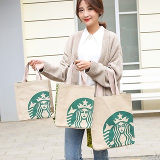 túi vải bó Starbucks ( kem - đen )