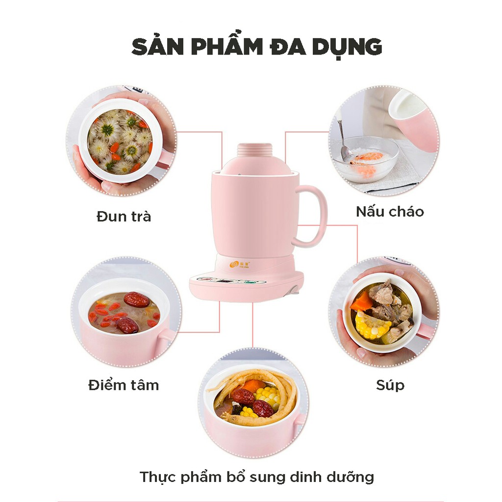 [ORDER] CỐC CHƯNG YẾN CỐC HẦM NẤU NINH SÚP CANH PHA TRÀ HÂM NÓNG SỮA NẤU CHÁO DÙNG ĐIỆN ĐA NĂNG BẰNG SỨ ĐẾ ĐIỆN