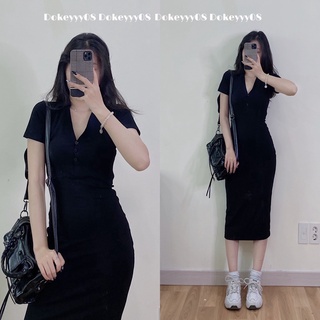 Váy body dáng dài chất co giãn