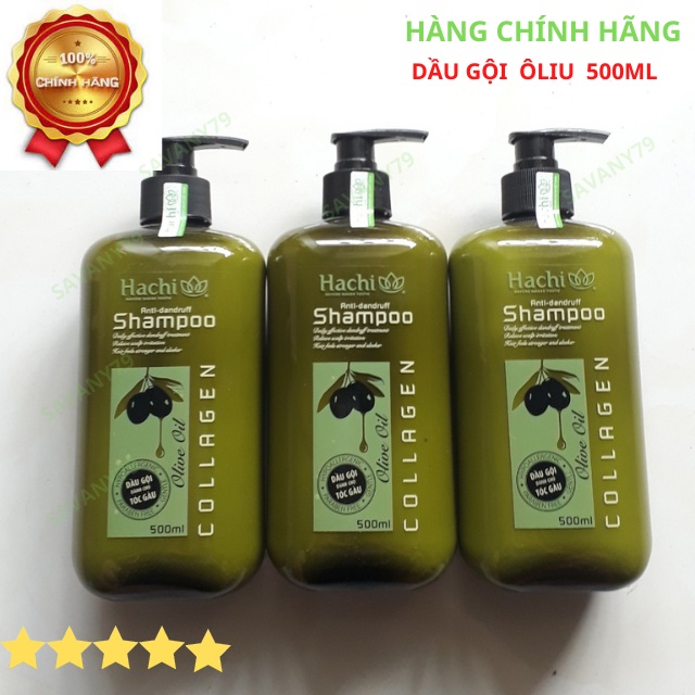 [ Hàng Chính Hãng ] Dầu gội chiết xuất từ quả oliu dành cho tóc bị gàu HACHI 500ml ComBo [ 1gội+1xã ]