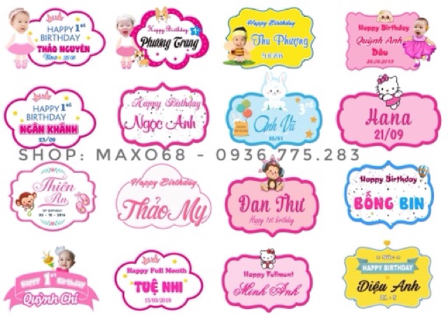 Bảng tên treo sinh nhật cho bé