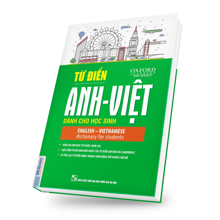 Sách - Từ điển Anh Việt dành cho học sinh - trắng xanh- MCBooks Tặng Kèm Bookmark