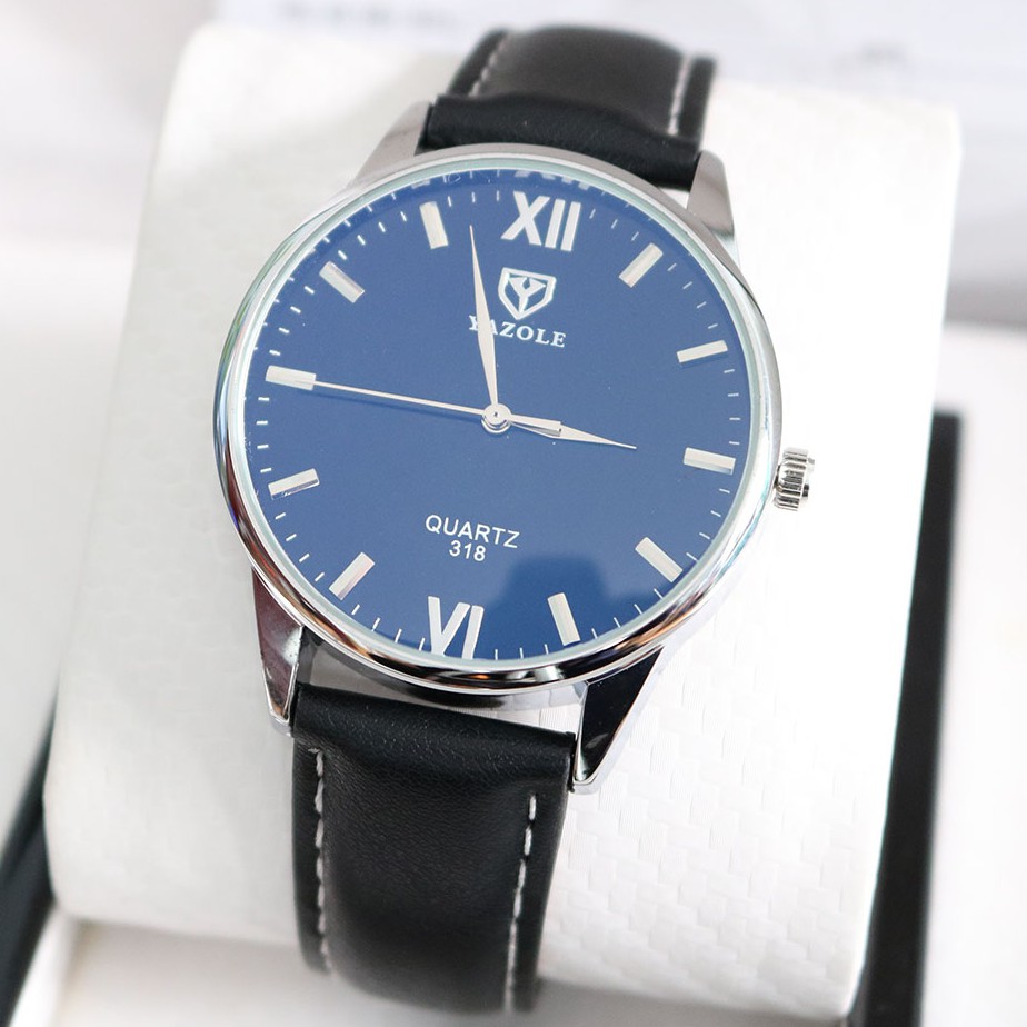 (CHUẨN MEN) Đồng Hồ Nam YAZOLE YA30018 Doanh Nhân 2020 Dây Da Cao Cấp