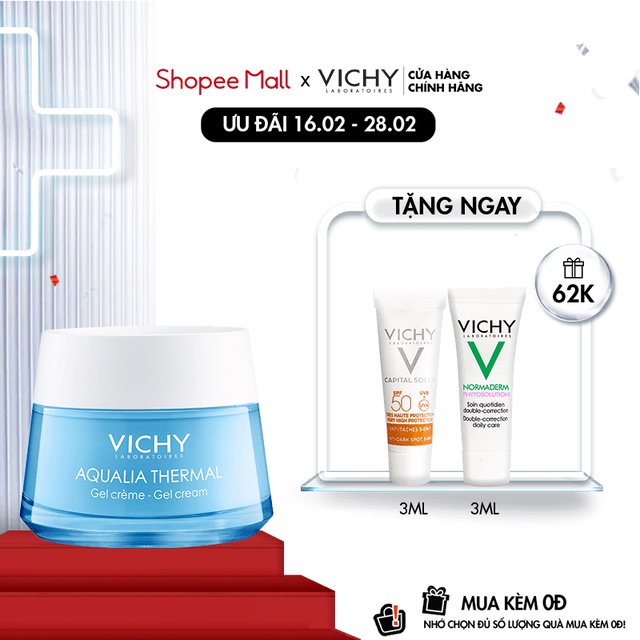 Kem dưỡng ẩm và cung cấp nước dạng gel Vichy Aqualia Thermal CreamGel 50ml