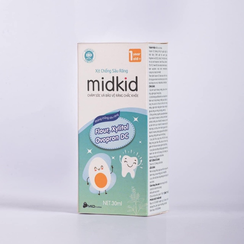 Xịt Chống Sâu Răng Midkid dùng cho bé từ 12 tháng (chai 30ml)